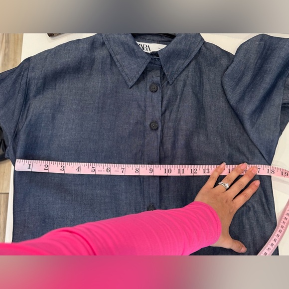 ZARA ZW COLLECTION The Kyra Dress, Linen Blend Shirt Dress, Not Lined, Size S - Picture 10 of 10